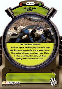 2000 Press Pass - Pit Stop #PS 2 Rusty Wallace's Car Back