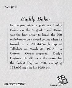 2000 Press Pass - Techno-Retro #TR 29 Buddy Baker Back