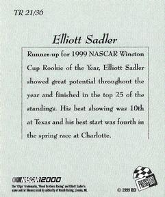 2000 Press Pass - Techno-Retro #TR 21 Elliott Sadler Back