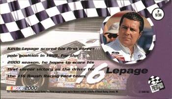 2000 Press Pass Trackside - Panorama #P 9 Kevin Lepage Back