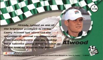2000 Press Pass Trackside - Panorama #P 21 Casey Atwood Back
