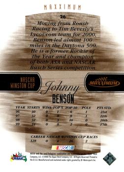 2000 Maxximum #26 Johnny Benson Back
