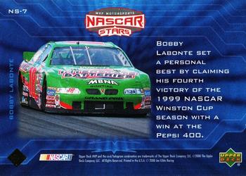 2000 Upper Deck MVP - NASCAR Stars #NS-7 Bobby Labonte Back