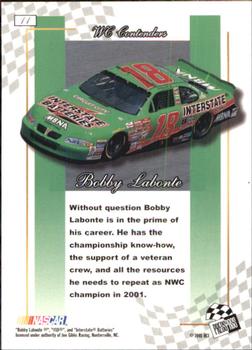 2001 Press Pass Premium #11 Bobby Labonte Back