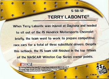 2001 Press Pass - Showcar #S 5B Terry Labonte's Car Back