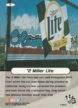 2001 Press Pass Stealth #5 #2 Miller Lite Back