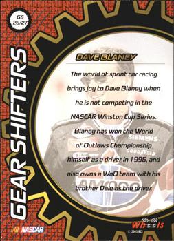 2001 Wheels High Gear - Gear Shifters #GS 26 Dave Blaney Back
