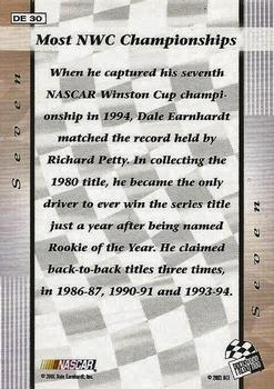 2002 Press Pass - Dale Earnhardt By The Numbers #DE 30 Dale Earnhardt - Seven Back