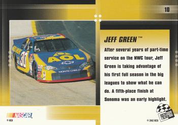 2002 Press Pass Optima #10 Jeff Green Back