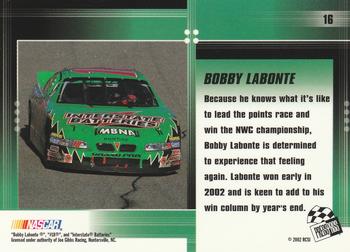 2002 Press Pass Optima #16 Bobby Labonte Back
