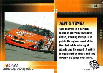 2002 Press Pass Optima #28 Tony Stewart Back