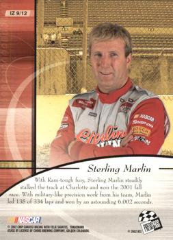 2002 Press Pass Premium - In The Zone #IZ 9 Sterling Marlin Back