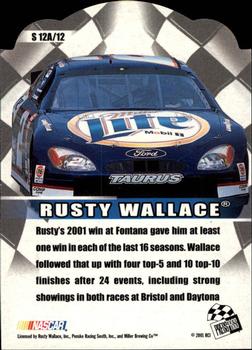 2002 Press Pass - Showman #S 12A Rusty Wallace Back