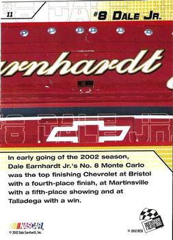 2002 Press Pass Stealth #11 Dale Earnhardt Jr.'s Car Back