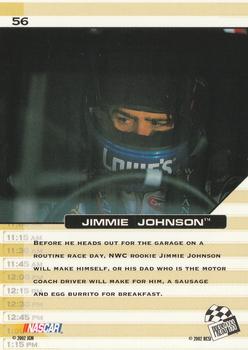 2002 Press Pass Trackside #56 Jimmie Johnson Back