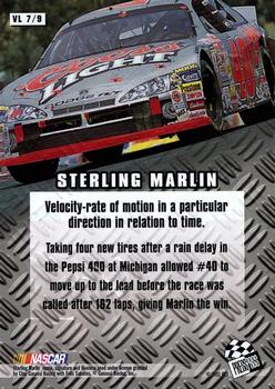 2002 Press Pass - Velocity #VL 7 Sterling Marlin Back