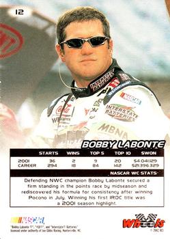 2002 Wheels High Gear #12 Bobby Labonte Back