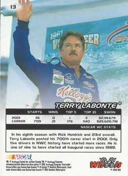 2002 Wheels High Gear #13 Terry Labonte Back