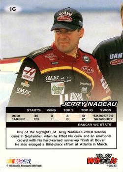 2002 Wheels High Gear #16 Jerry Nadeau Back