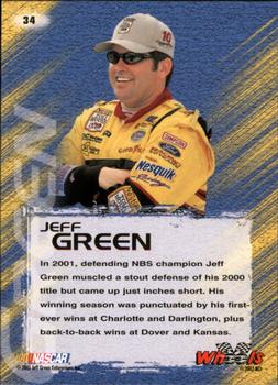 2002 Wheels High Gear #34 Jeff Green Back