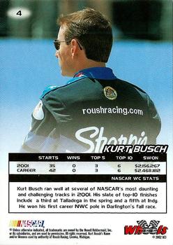 2002 Wheels High Gear #4 Kurt Busch Back