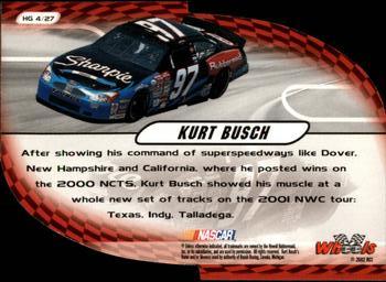 2002 Wheels High Gear - High Groove #HG 4 Kurt Busch Back