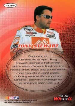 2002 Wheels High Gear - Hot Streaks #HS 8 Tony Stewart Back