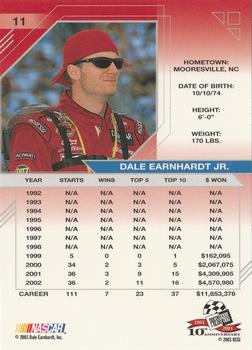 2003 Press Pass Eclipse #11 Dale Earnhardt Jr. Back