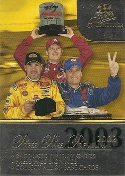 2003 Press Pass Premium #50 Dale Earnhardt Jr. / Steve Park / Michael Waltrip Front