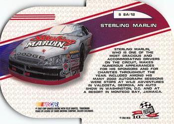 2003 Press Pass - Showman #S 8A Sterling Marlin Back