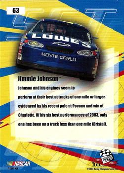2003 Press Pass Stealth #63 Jimmie Johnson Back