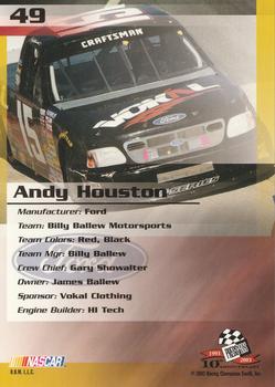 2003 Press Pass Trackside #49 Andy Houston Back