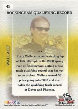 2003 Press Pass VIP #49 Rusty Wallace Back