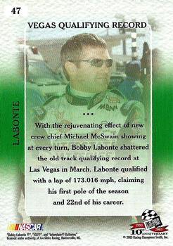 2003 Press Pass VIP #47 Bobby Labonte Back