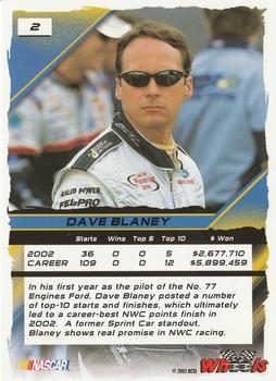 2003 Wheels High Gear #2 Dave Blaney Back
