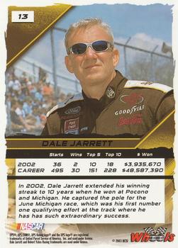 2003 Wheels High Gear #13 Dale Jarrett Back