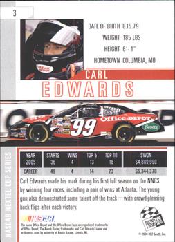 2006 Press Pass Eclipse #3 Carl Edwards Back