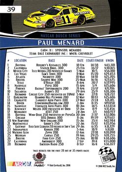 2007 Press Pass #39 Paul Menard Back