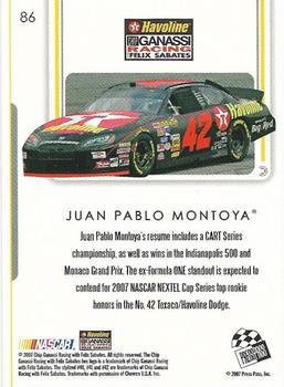 2007 Press Pass Premium #86 Juan Pablo Montoya Back