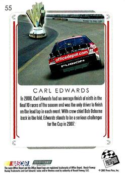 2007 Press Pass Premium #55 Carl Edwards Back