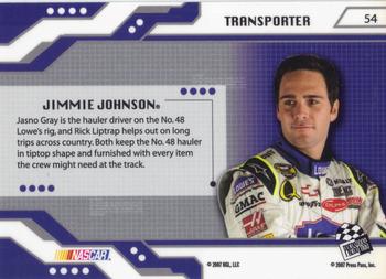 2007 Press Pass Stealth #54 Jimmie Johnson's Rig Back