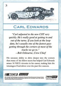 2010 Press Pass Eclipse - Gallery Edition #3 Carl Edwards Back