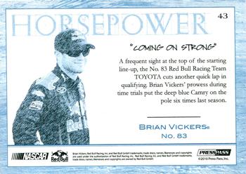 2010 Press Pass Eclipse - Gallery Edition #43 Brian Vickers' Car Back