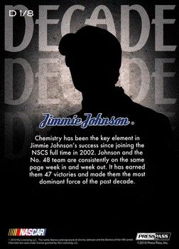 2010 Press Pass Eclipse - Decade #D 1 Jimmie Johnson Back
