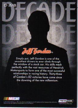 2010 Press Pass Eclipse - Decade #D 2 Jeff Gordon Back