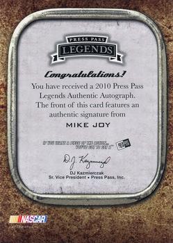2010 Press Pass Legends - Autographs Copper #NNO Mike Joy Back