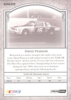 2010 Press Pass Legends - Motorsports Masters Blue #MM-DP David Pearson Back