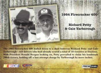 2010 Press Pass Legends - Red #59 Richard Petty / Cale Yarborough Back