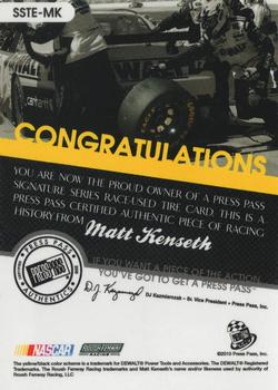 2010 Press Pass - Signature Series - Tire Edition #SSTE-MK Matt Kenseth Back