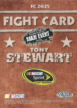 2010 Wheels Main Event - Fight Card Checkered Flag #FC 24 Tony Stewart Back